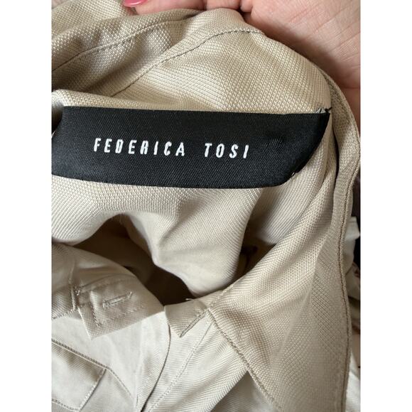 Federica Tosi Lyocell Tencel Mini Dress Safari Utility Shirt Sz 40 M/L Us 8 - Picture 10 of 13